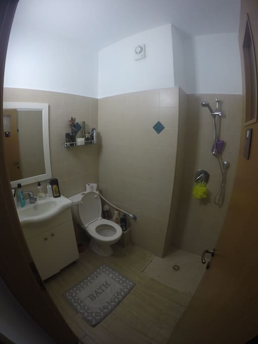 the private bathroom in room number 1
