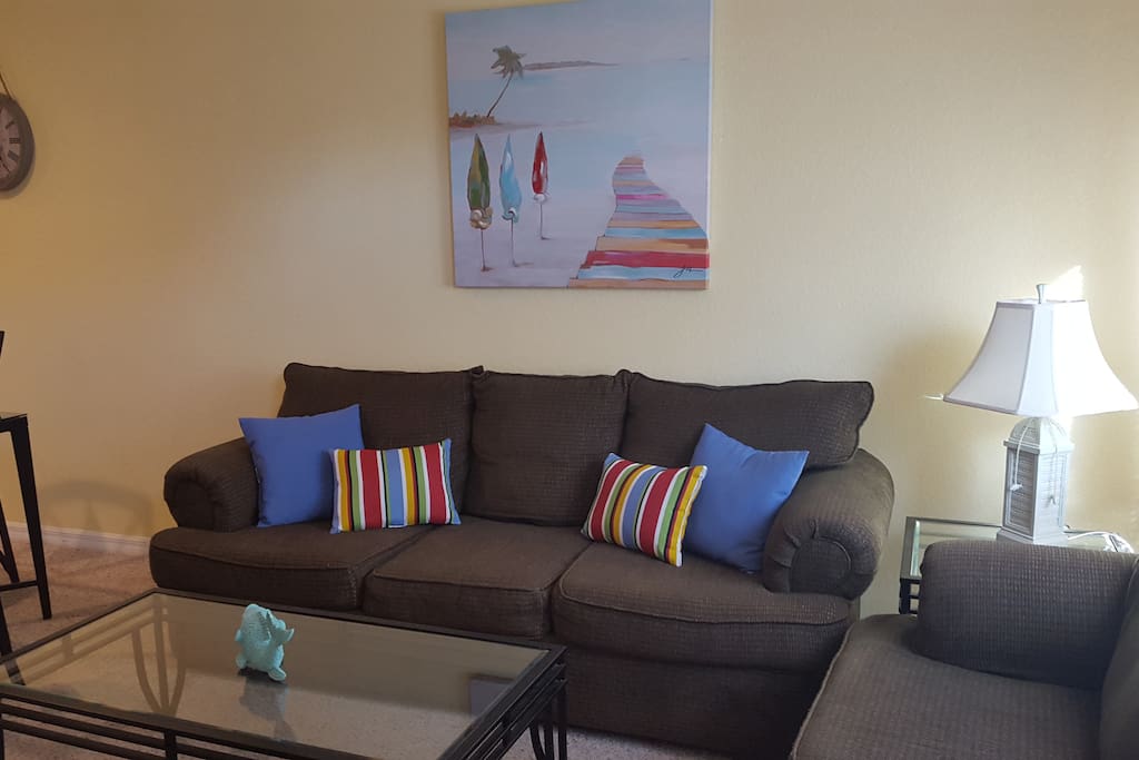 Living room is bright and cozy.