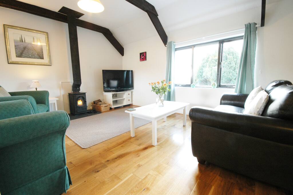 Lounge with woodburner
