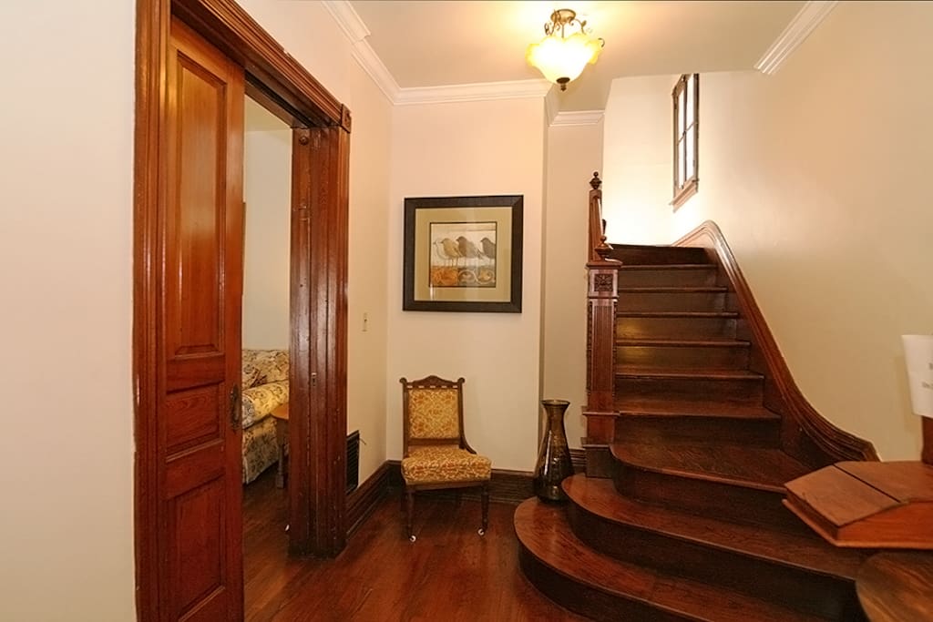 The front entrance, parlor on the left.
