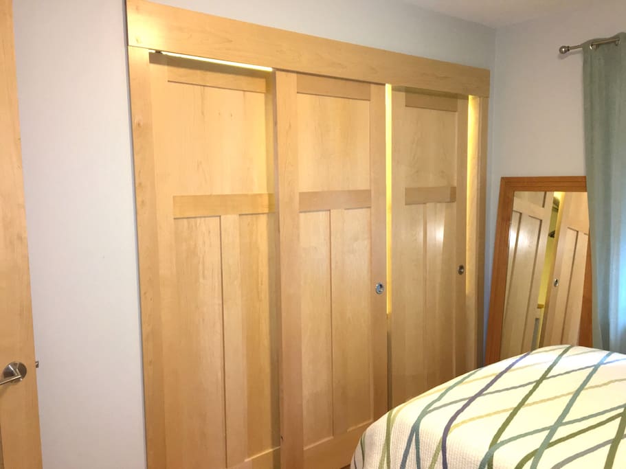 Extra large closet with built in cubbies