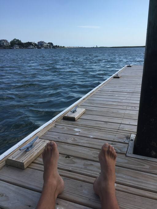 Enjoy swimming off the dock or hop on a bike for a 5 minute ride to the beach...