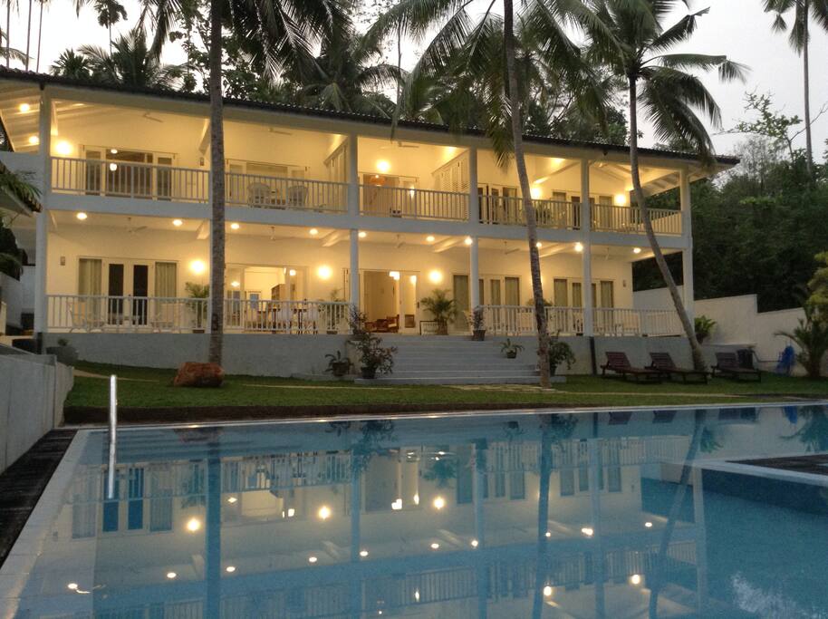 Night-time view of house