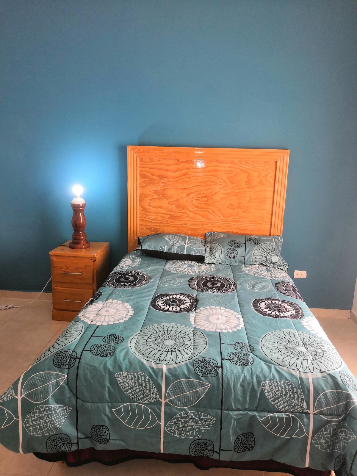 Double bed in the master bedroom with its own bathroom and dressing room includes a fridge bar. 