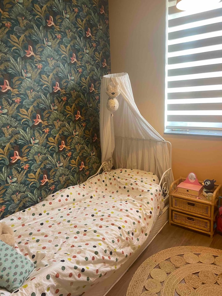 卧室3.有一张单人床（ 80x200 ）。 还有一个额外的床垫（ 160x90 ）的选项