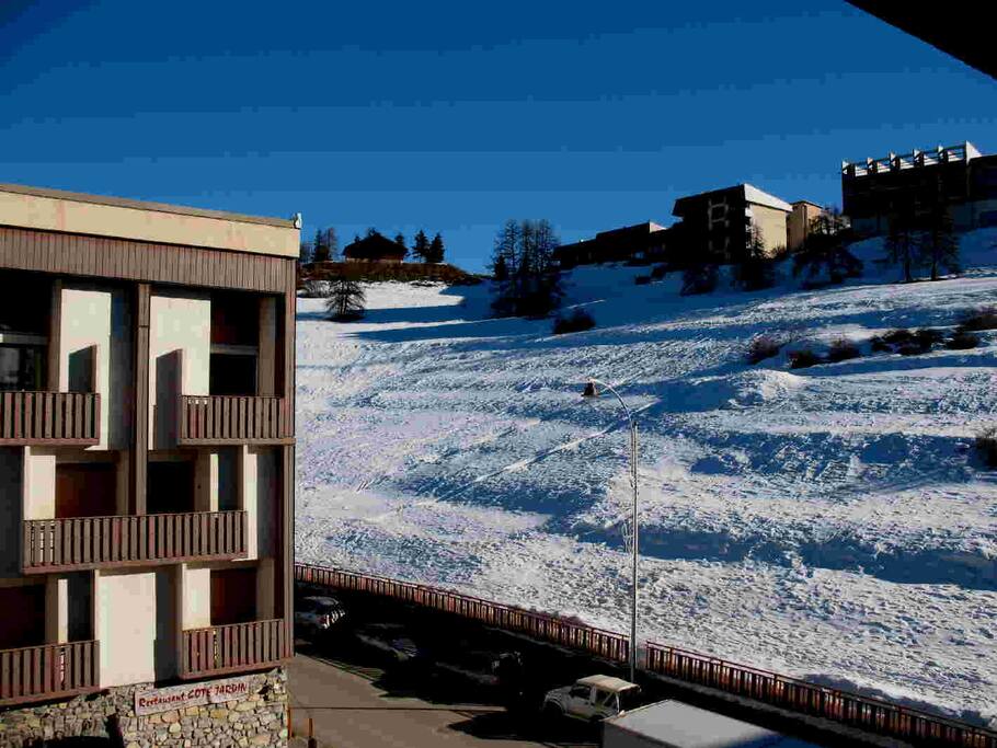 vue balcon cuisine hiver