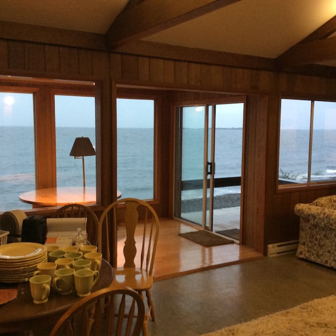 Sun room with skylight opening onto deck