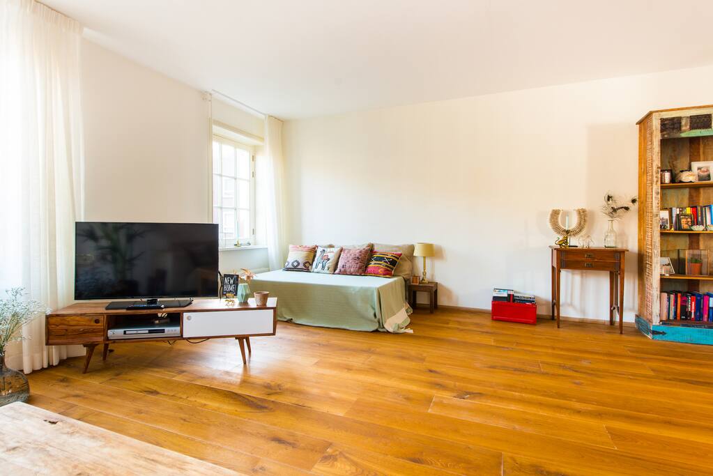 Enjoying the TV or DVD while sitting on the couch. Or just relax at our lounge