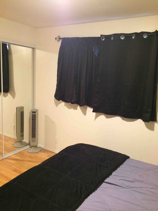 Window and closer with full length mirror doors.