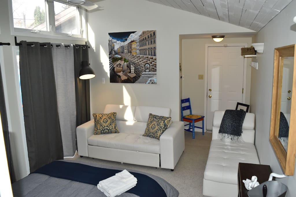 Couch in private bedroom