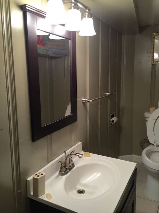 private bathroom vanity and sink