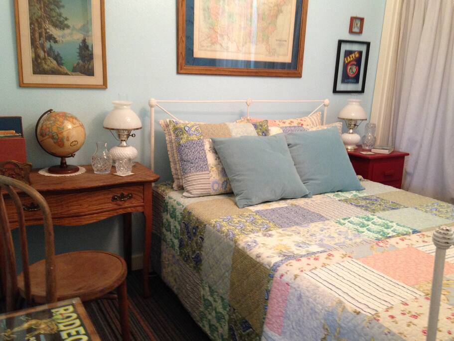 Memory foam mattresses and cotton quilts on vintage beds.