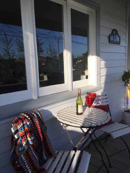 Enjoy a drink on the front porch.