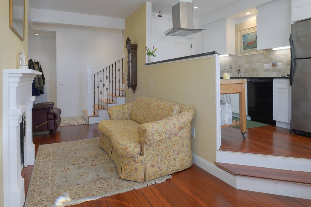 Step up to galley kitchen