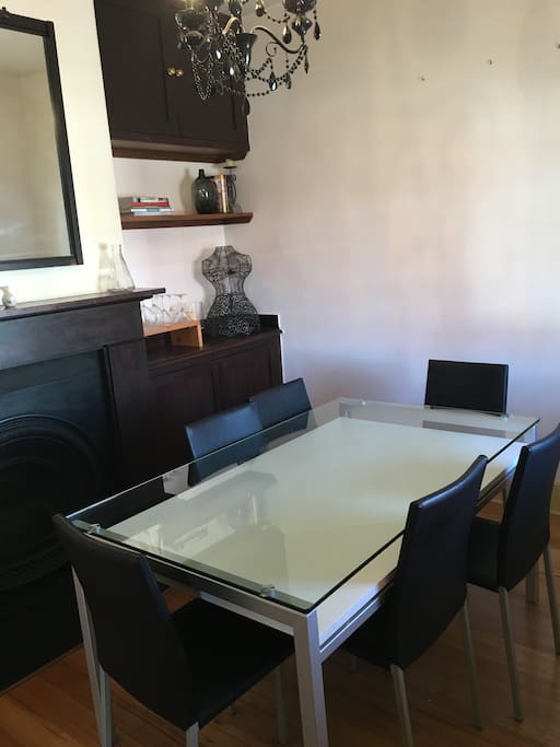 Dining area with original coal grate