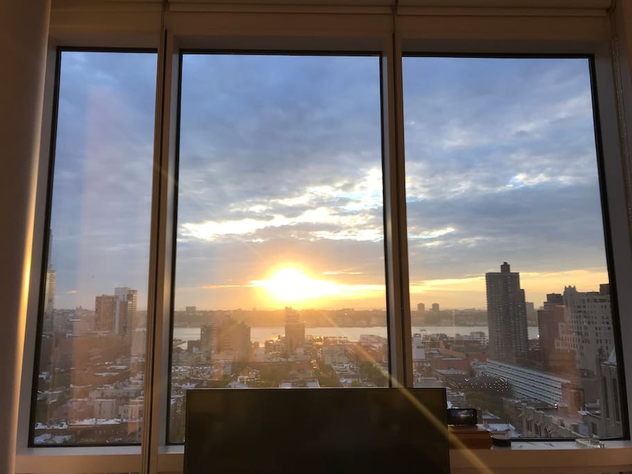 Sunset view from the bedroom