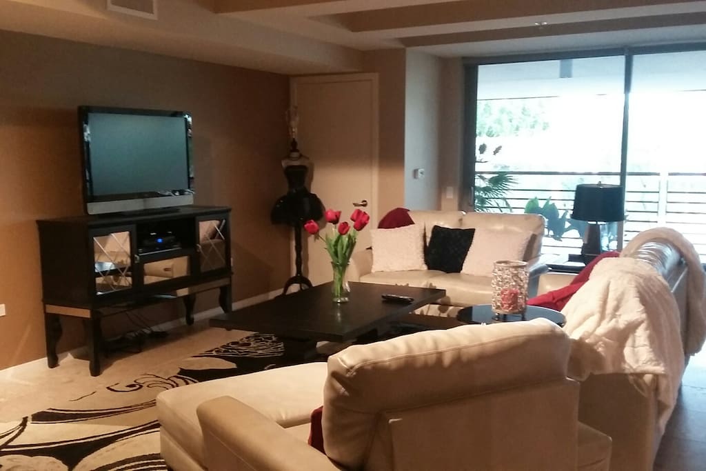 Large TV with cable programming