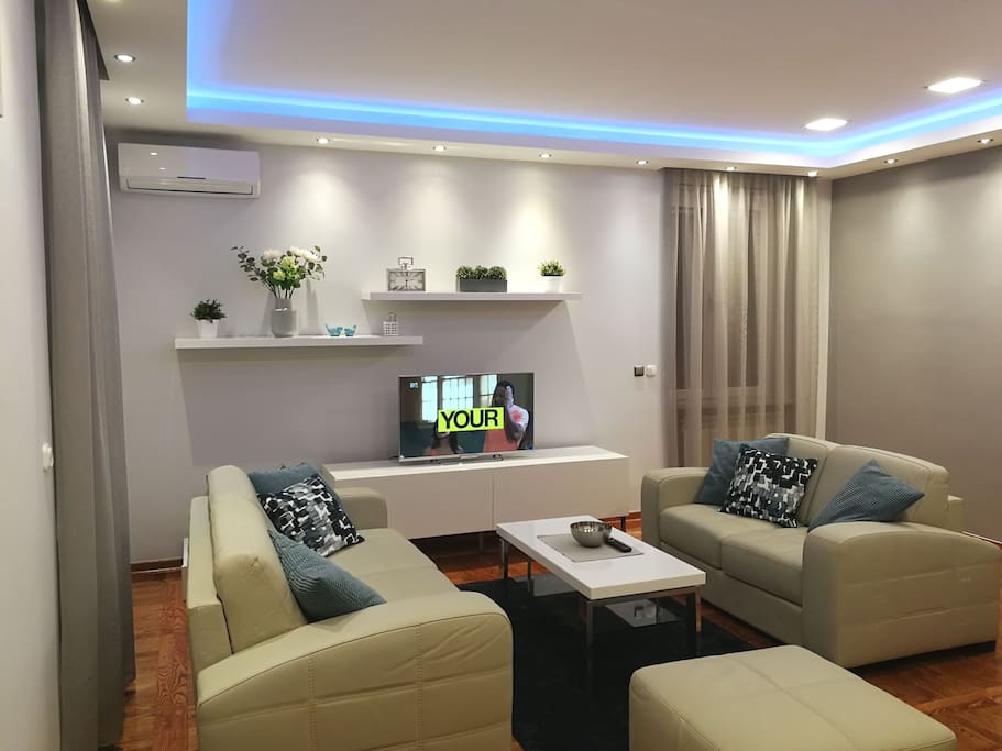 Living room at night