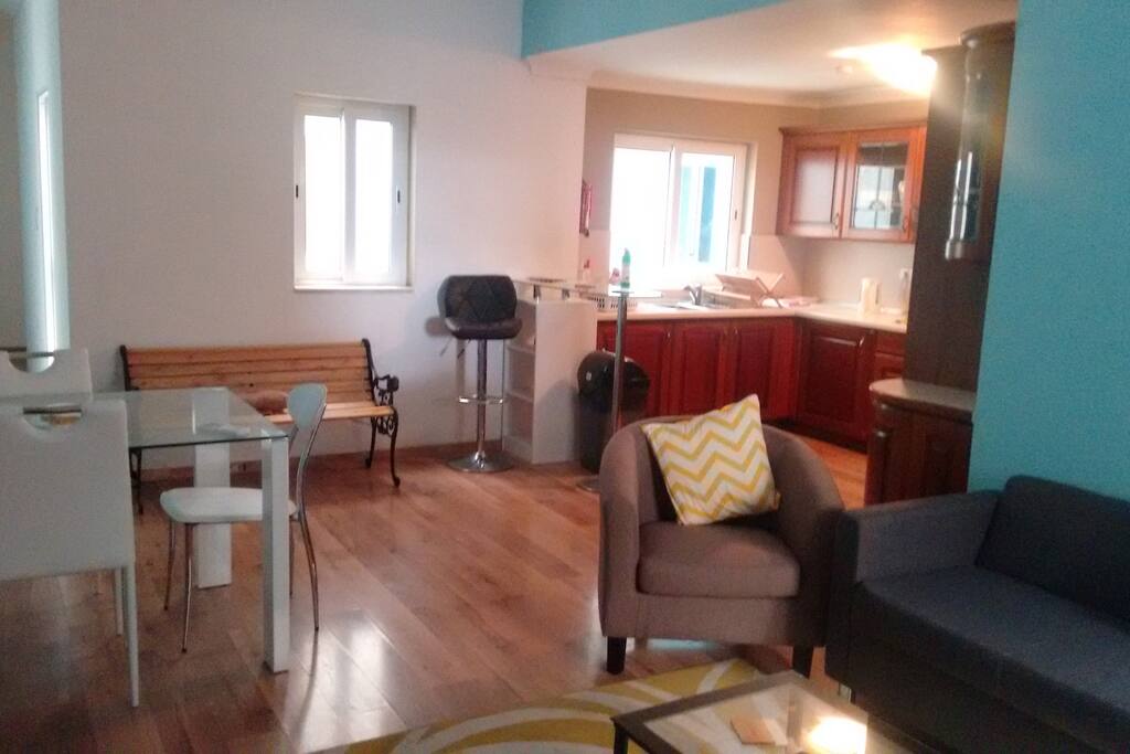 Shared well equipped kitchen