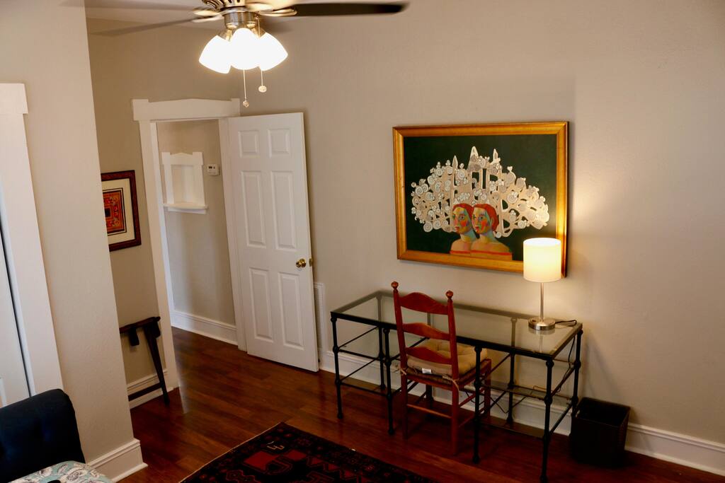 Bedroom 2 has a lovely work desk with USB port for your charger.