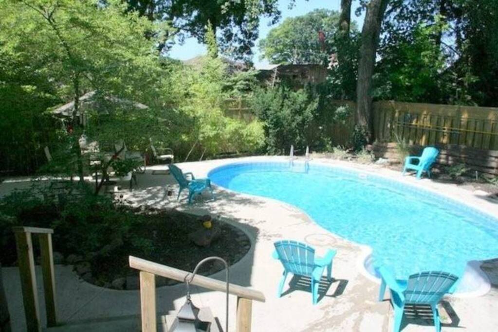 Backyard salt water pool