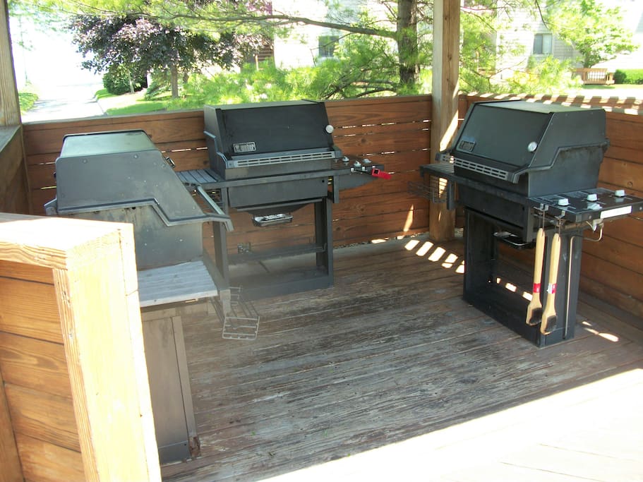 Community Gas Grills next to Pool area