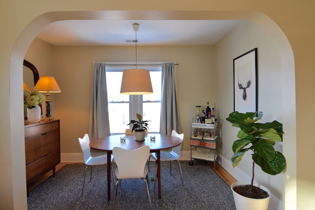 A separate dining room. It's just off the living room, so it can also serve as extra seating.
