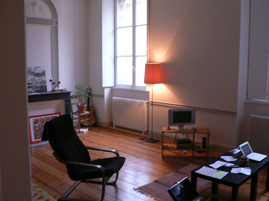 bright living room and wooden floor