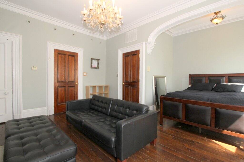 Bedroom facing closet