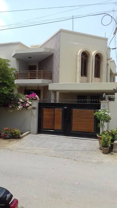 Our home from the outside. The second floor is where this room is located.
