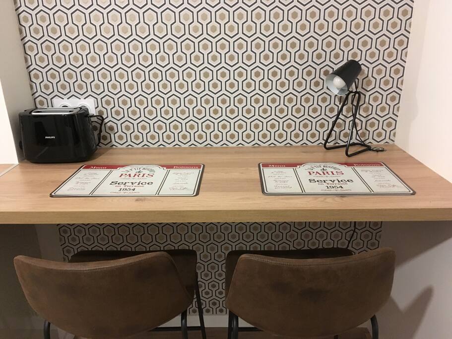 The table for your meals or where you can comfortably work.