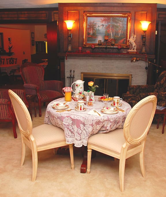 Fireside breakfast table