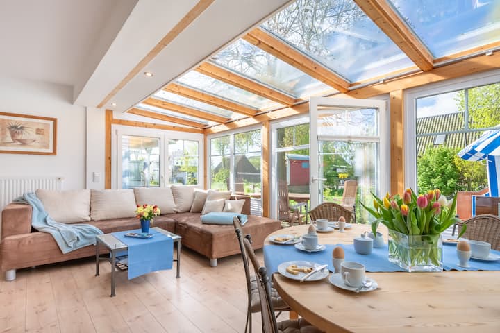 Vacation rental conservatory in the Baltic Sea Garden Langholz