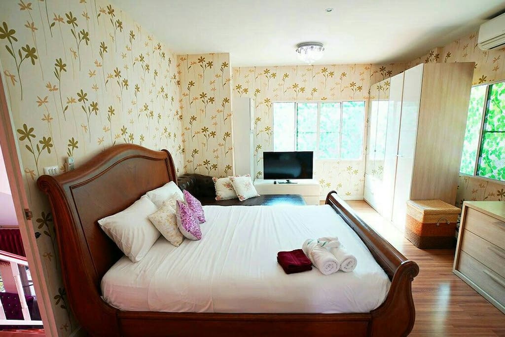 Bedroom 1 (Master bedroom) with Premium quality mattress for 2 guests, on 2nd floor