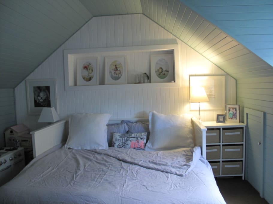 Bedroom 2: Beautiful attic room with fan