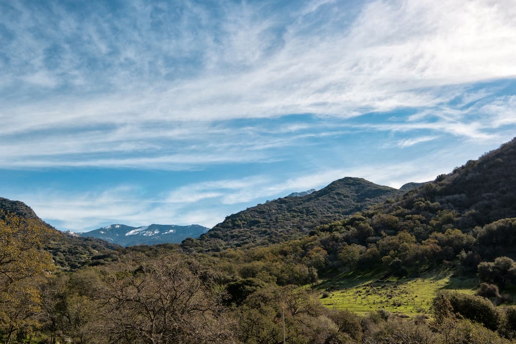 View from our property of the South entrance to Sequoia National Park