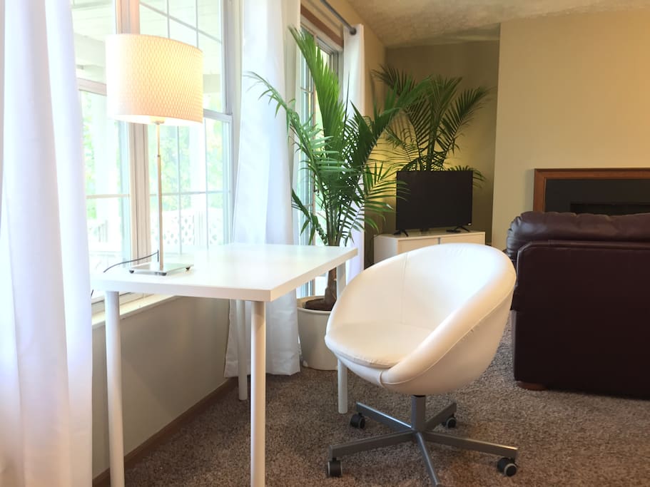Desk with Comfortable leather chair