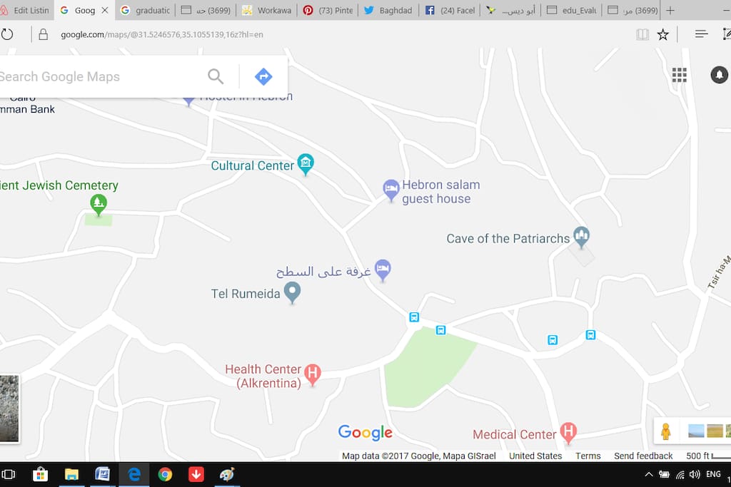 This is google map and shows exactly where my place is. My place is on the map but in Arabic, غرفة على السطح, and if you follow the map you can easily reach my place.
