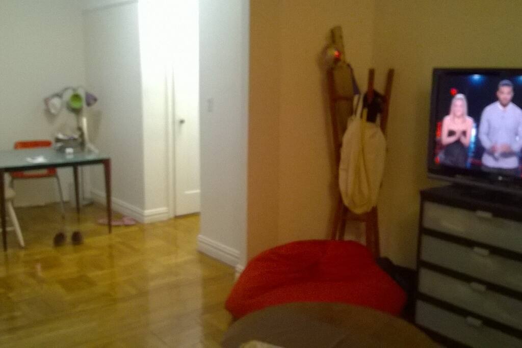 TV and bean bag