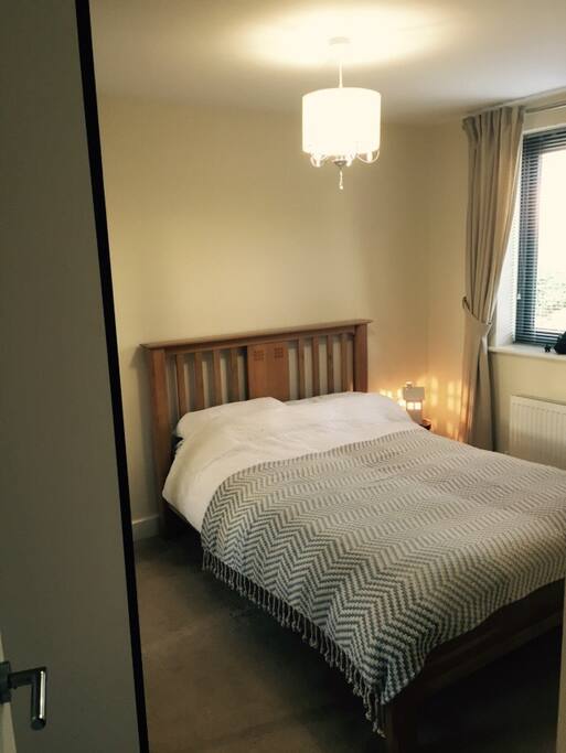 Good quality double bed in private room with private bathroom