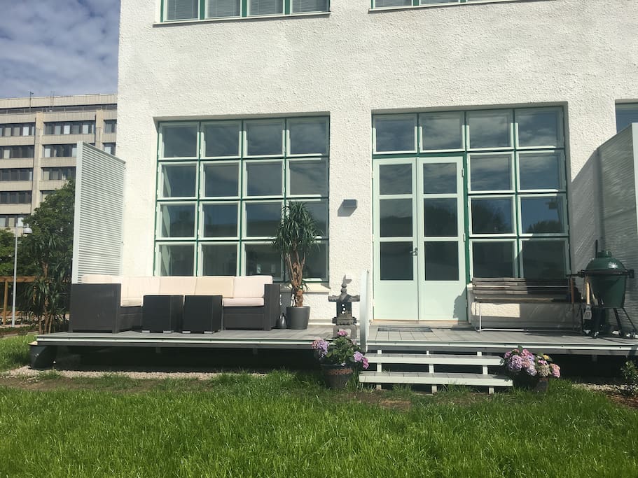 An own big terrace and yard