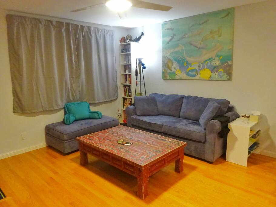 Great Room-Sofa, seating cushion, and coffee table