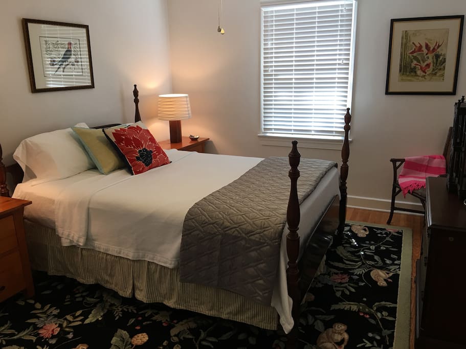 The Queen bedroom has a large closet, and is spacious.