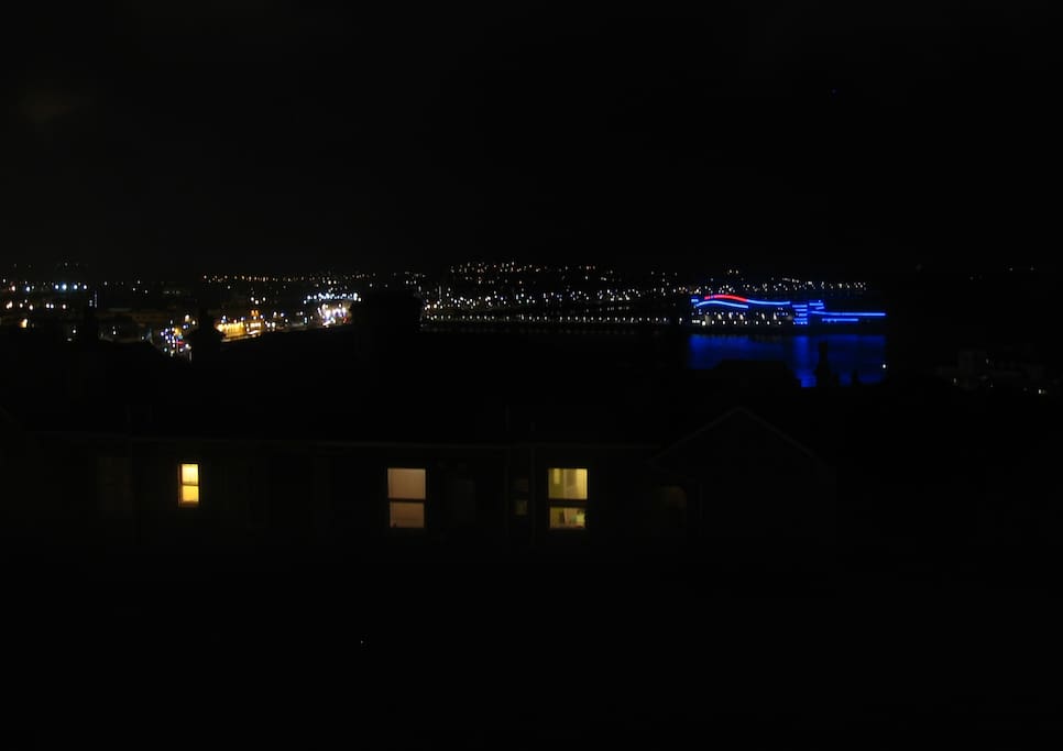 View at night from the flat