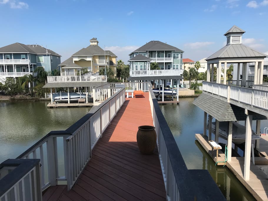 Enjoy the beautiful canal views off the pier