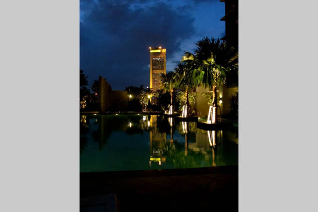 Swimming pool night view
