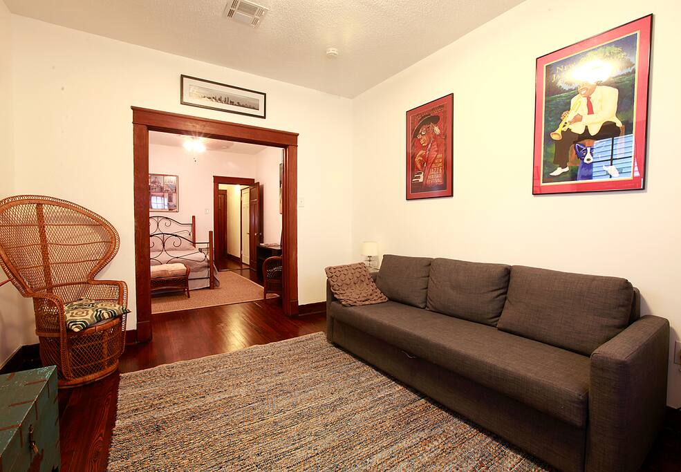 Den with pull out sofa