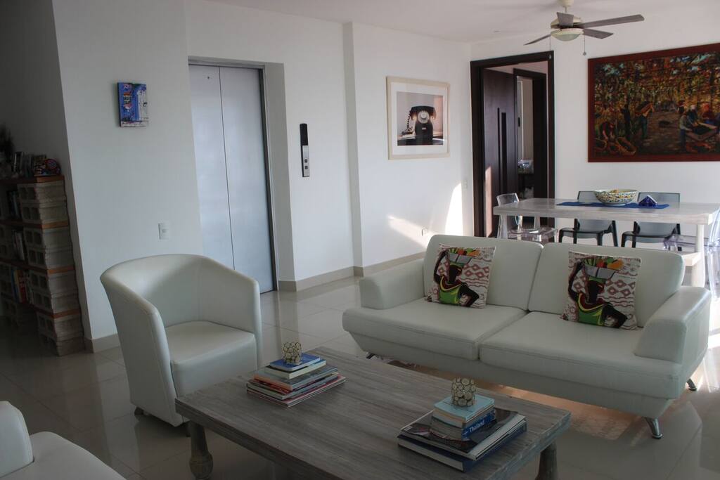 Living room w/private elevator