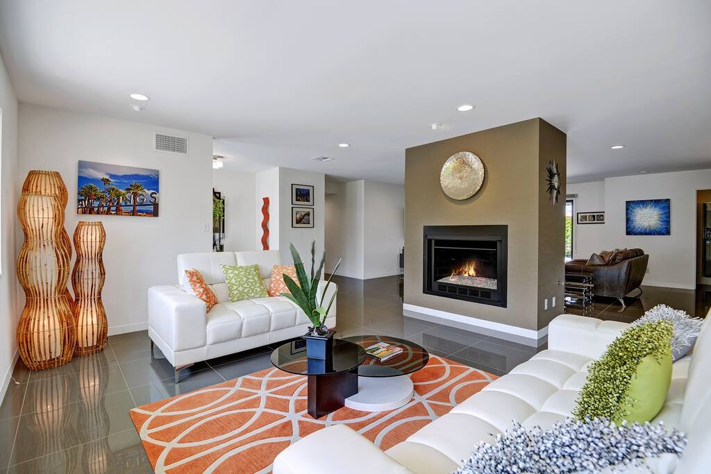 Living Room to Fireplace