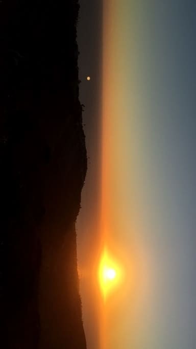 beautiful sunset on the balcony